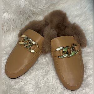 Women's Mules Backless Loafers Slide Flats Comfortable Warm Slip On Mule...